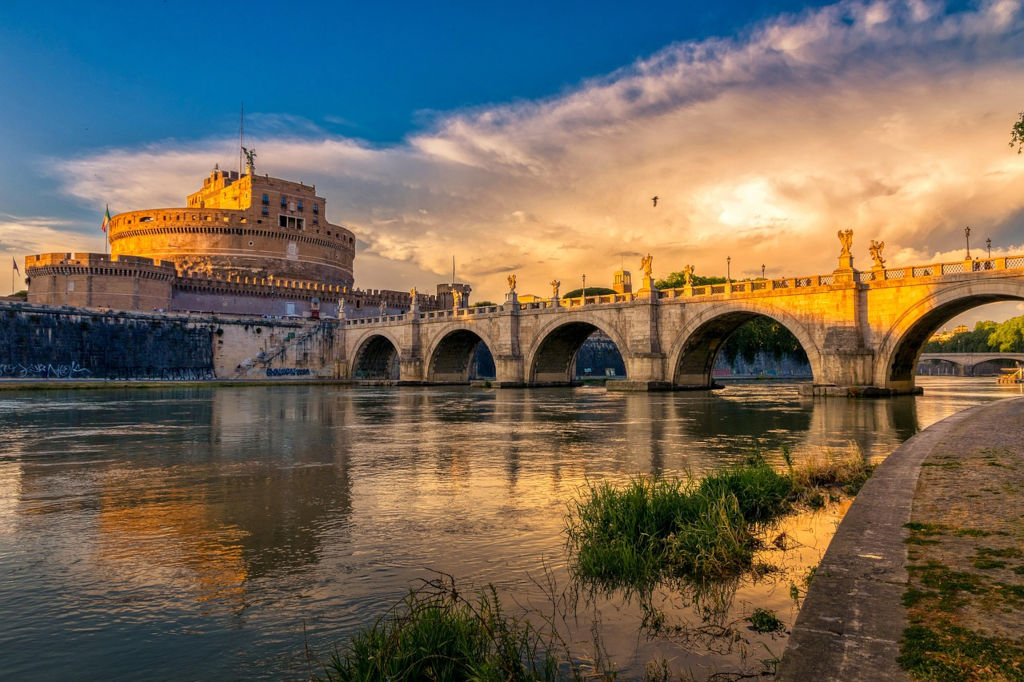 Castel Sant'Angelo at sunset, Rome